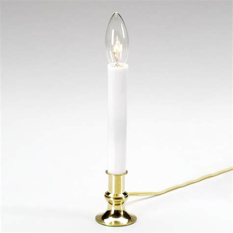 Darice Electric Candle Lamp With Light Sensor Brass Plated 7 Inches