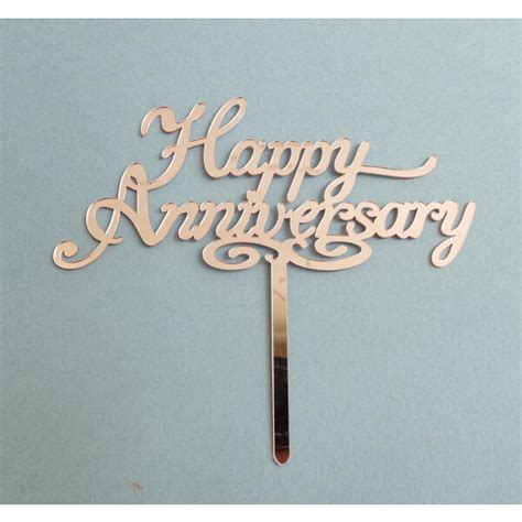 Happy Anniversary Cake Topper Rose Gold