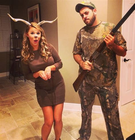 Hunter And Deer Couple Costume Couple Halloween Costumes For Adults