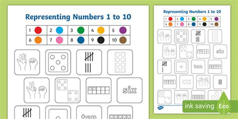 👉 Representing Numbers up to 10 Activity (teacher made)