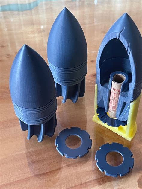 37mm Projectile Payload Shells Lot Of 2 High Strength Resin Printed
