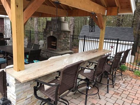 .outdoor bar ideas will make it easy to entertain and enjoy the warmer months within your outside space! Aurora Granite Outdoor Bar Area