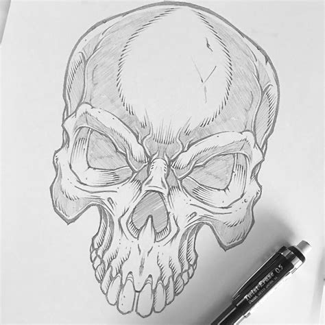 Рисунок черепа карандашом Рисуем Череп