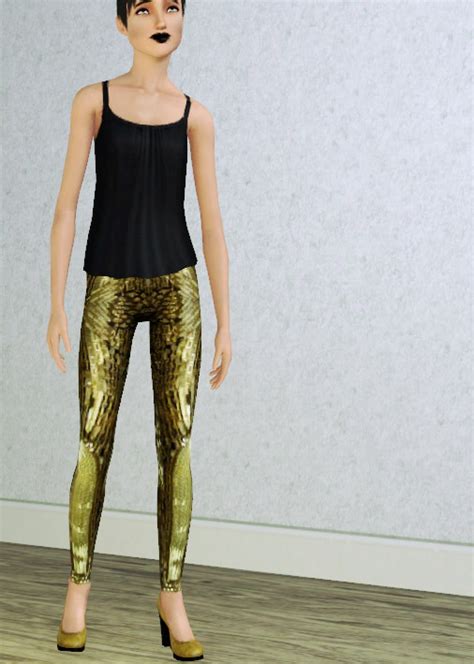 Mod The Sims Balenciaga Gold Leggings