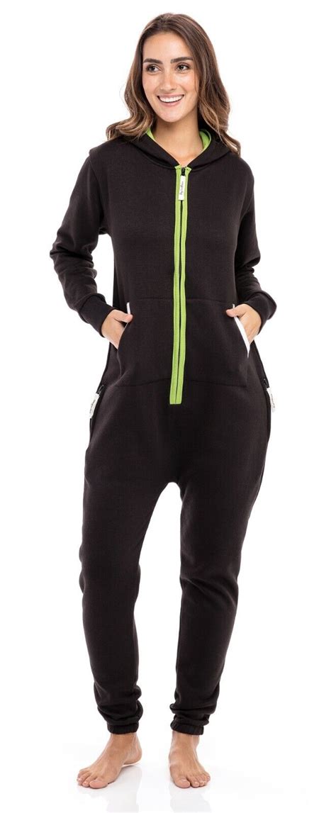 Womens Unisex Adult Onesie0 One Piece Non Footed Pajama Playsuit Jumpsuit Ebay