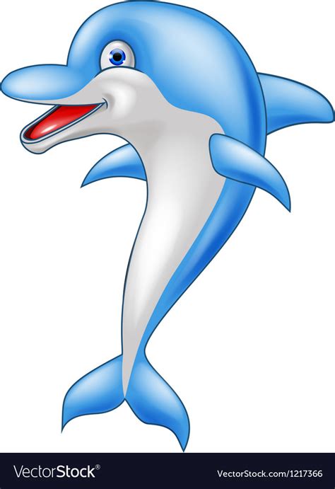 Happy Dolphin Cartoon Royalty Free Vector Image