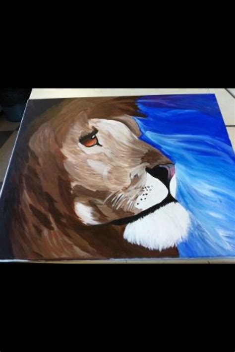 One Of My First Acrylic Paintings Of A Lion Inspired By Lion King