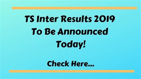 Ts Inter Results 2019 To Be Announced Today April 18 At 500 Pm