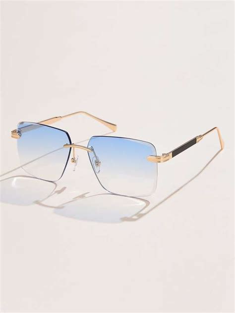 ombre lens rimless fashion glasses shein usa