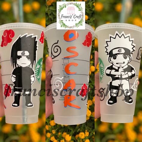 Naruto And Sasuke Inspired Starbucks Cold Cup Naruto Sasuke Etsy