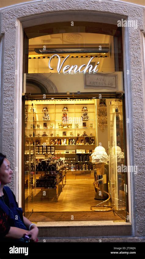 Rome Italy July 2017 Famous Venchi Chocolate And Gelato Restuarants