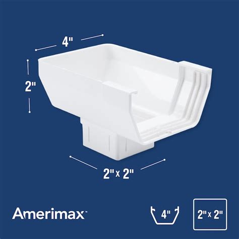 Amerimax 4 In X 6 In White Half Round Gutter End With Drop In The