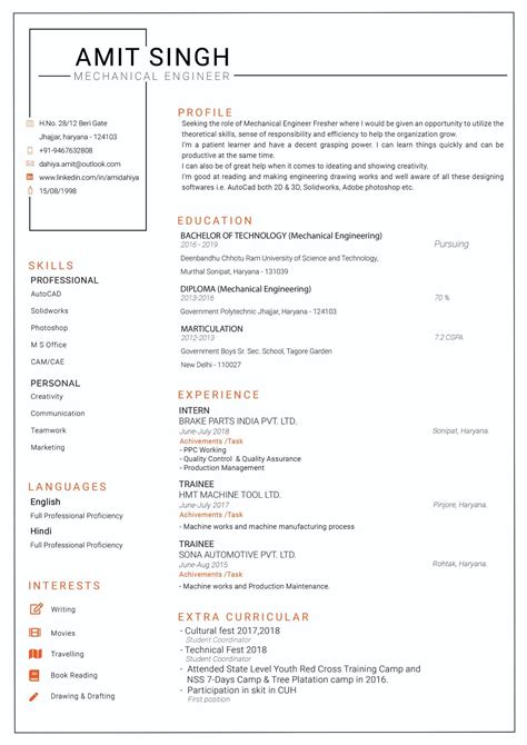 .a cv format for mechanical engineer curriculum vitae name contact details address e mail phone number objective diploma mechanical engineering resume format appliedtechnology humber ca mechanical engineering technology htmlto be eligible for admission you must possess. Resume, Mechanical Engineer Fresher in 2020 | Mechanical ...