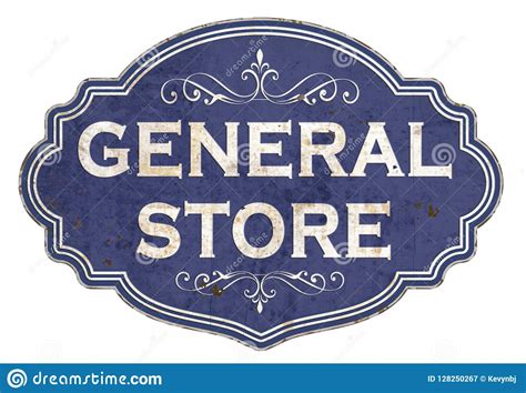 Vintage General Store Enamel Tin Sign Retro Old West Stock Illustration