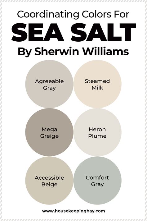 Coordinating Colors For The Sherwin Williams Sea Salt Paint Color Schemes House Color Schemes