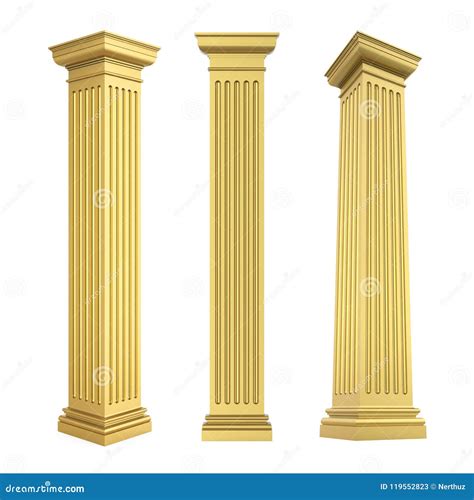 Golden Classic Columns Isolated Stock Illustration Illustration Of