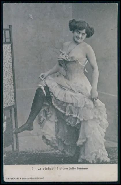 busty woman corset french nude woman photogravure original old 1910s postcard 13 95 picclick