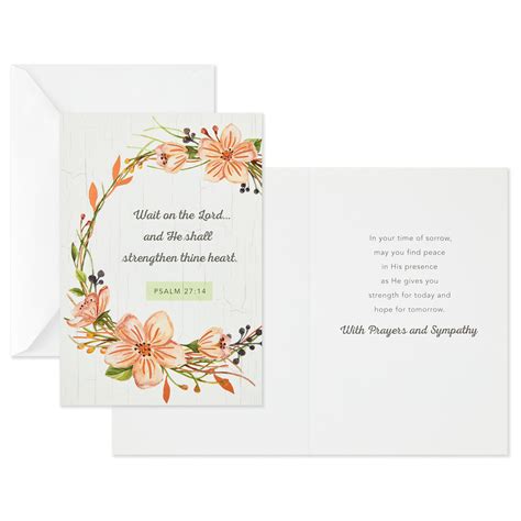 Rustic Floral Assorted Religious Sympathy Cards Pack Of 12 Hallmark