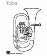 Activities Music Instruments Preschool Printables Lessons Crafts Kidssoup Tuba Coloring sketch template
