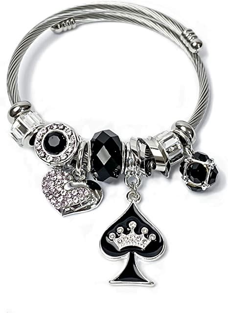 His And Hers Intimates Hotwife Stainless Steel Charm Bracelets Hot Wife Queen Of Spades
