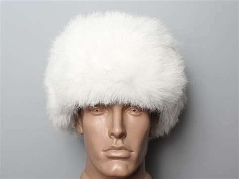 Genuine White Rabbit Fur Hat Ushankatraditional Etsy