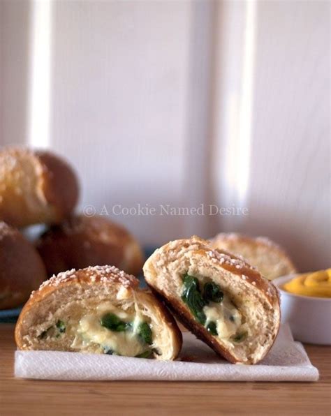 Brie And Spinach Stuffed Pretzel Rolls A Cookie Named Desire Pretzel