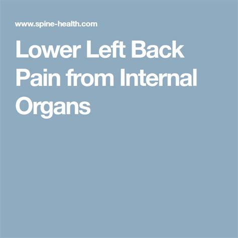 Back pain from internal organs is often felt on one side of the back, depending on which organ is affected. Lower Left Back Organs - ovulation symptoms