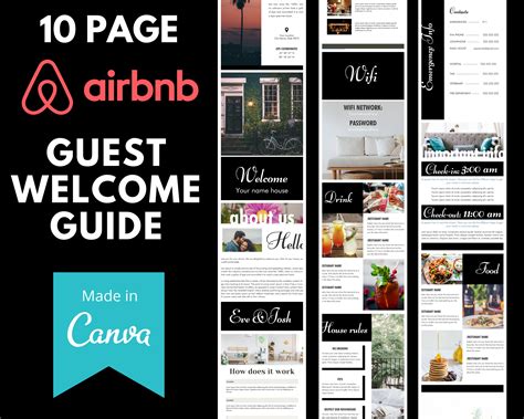Airbnb Welcome Book Template 10 Page Host Guidebook Etsy