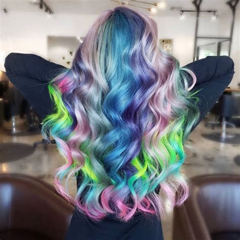 35 Crazy Hair Color Ideas — Multi Color Ribbon