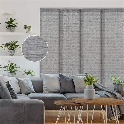 Godear Gray Pleated Natural Woven Patio Door Panel Blind Vertical Blind Shade Blinds And Shades