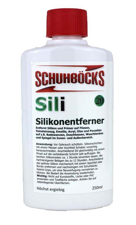 Unser team hat unterschiedliche hersteller & marken verglichen und wir präsentieren material ihnen hier alle ergebnisse. Schuhböcks Sili Silikonentferner 250ml - Jetzt online ...