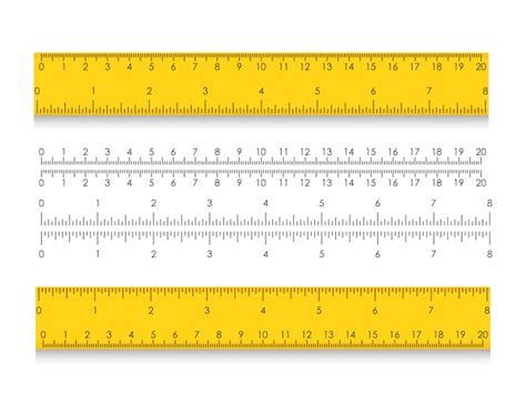 Premium Vector Yellow Rulers Marked In Centimeters And Inches