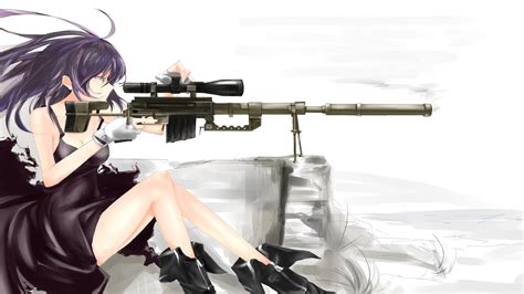 Anime Girl With Sniper Wallpapers Wallpaper Cave