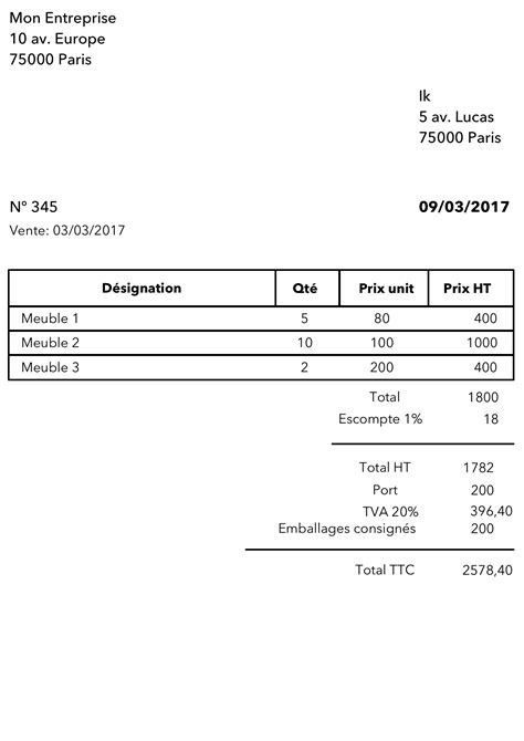 Exemple De Facture Deneigement