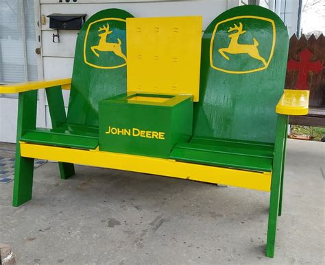 John Deere Porch Bench With The Cooler Open Wooden Bench Diy Diy