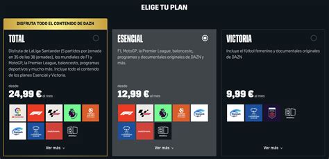 DAZN y sus precios: DAZN Total, DAZN Esencial y DAZN Victoria | DAZN