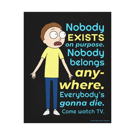 Rick And Morty Nobody Exists On Purpose Poster Rick And Morty Shop