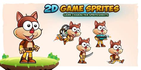 Squirrel 2d Game Character Sprites By Dionartworks Codester