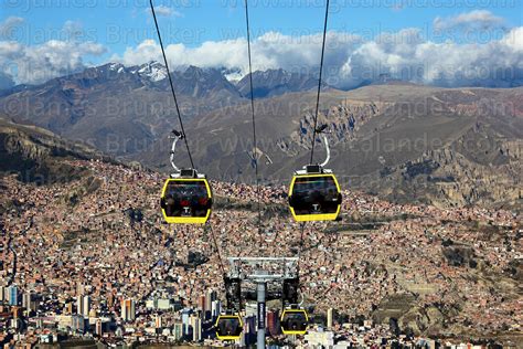 Magical Andes Photography Yellow Line Cable Car Gondolas Above La Paz