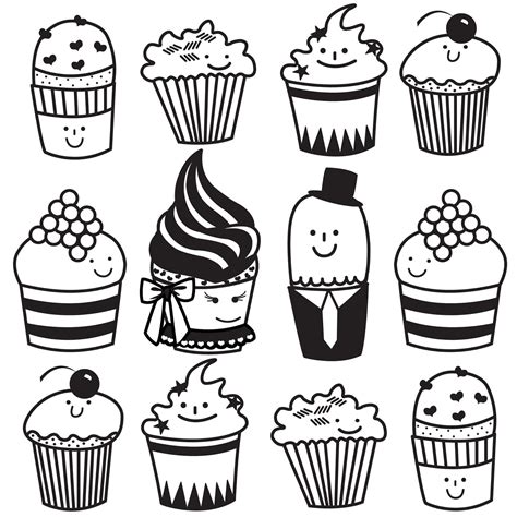 Cupcake Drawing Template At Explore Collection Of