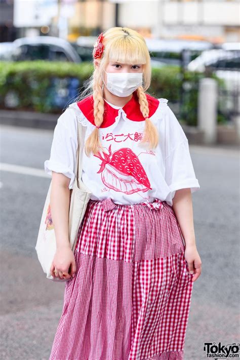 Harajuku Girl Gingham Style W Decotoland Shirt Amatunal Gingham Skirt Tokyo Bopper Sneakers