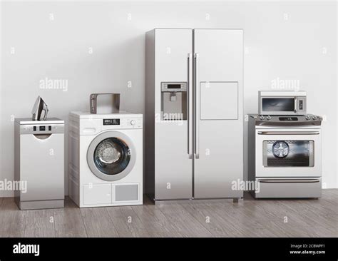 Kitchen Household Appliances 3d Rendering Assistance Concept Stock