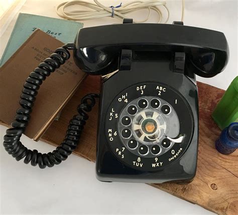 Vintage Black Working Rotary Dial Desk Phone Retro Black Etsy