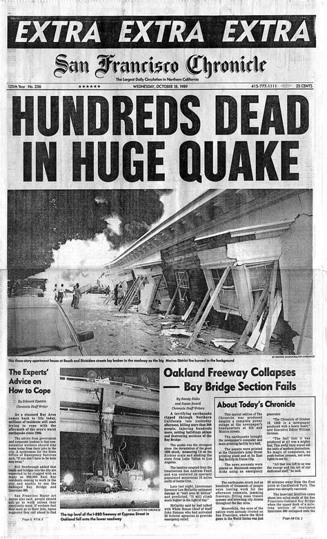 Chronicle Covers When The Loma Prieta Quake Transformed The Bay Area