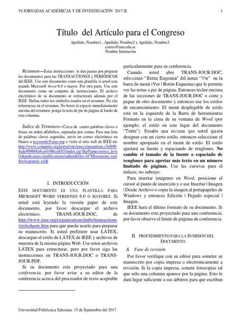 Plantilla Articulo De Investigación Pdf Comillas Microsoft Word