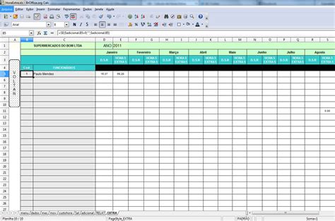 Planilha De Controle Salarial Planilha Excel Folha De Pagamento 94500