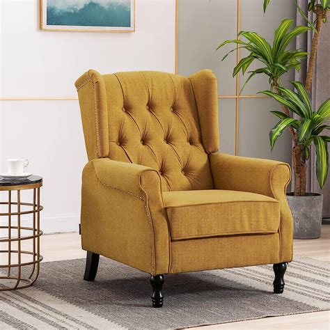 Buy Artechworks Winged Fabric Modern Accent Chair Tufted Arm Club Chair