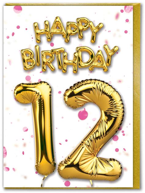 12th Birthday Card Girl Twelfth Birthday Age Card Brainbox Candy