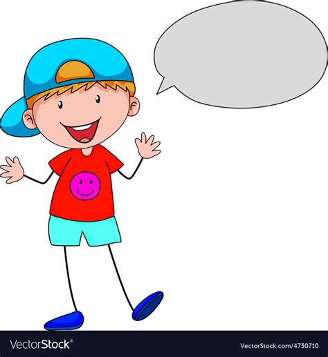Closeup Happy Boy With The Speech Bubble Download A Free Preview Or