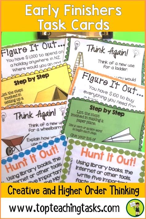 Early Finishers Activities Task Cards Volume Two Early Finishers